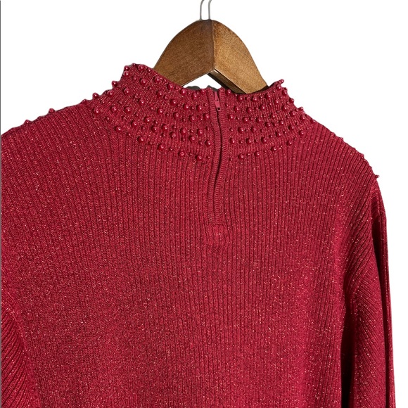 Perfect Silhouettes Vintage Plus Size Beaded Metallic Turtleneck - Picture 9 of 9